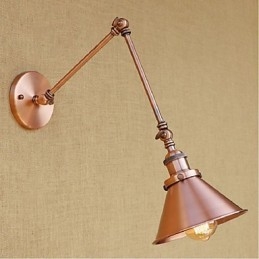 Aplique de pared plegable retráctil nostálgico retro creativo de medio óxido con brazo largo