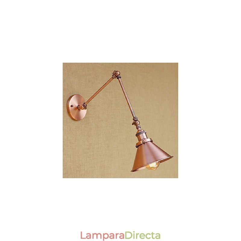 Aplique de pared plegable retráctil nostálgico retro creativo de medio óxido con brazo largo