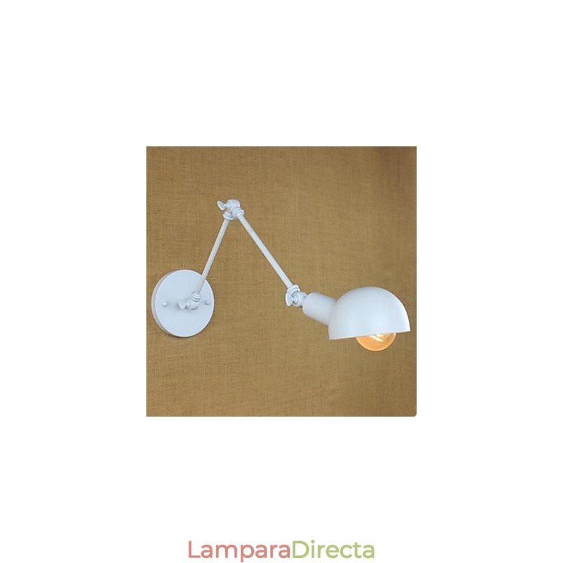 Lámpara de pared doble blanca para festivales, de hierro forjado y brazo largo