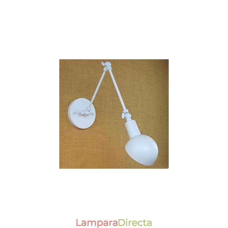 Lámpara de pared doble blanca para festivales, de hierro forjado y brazo largo