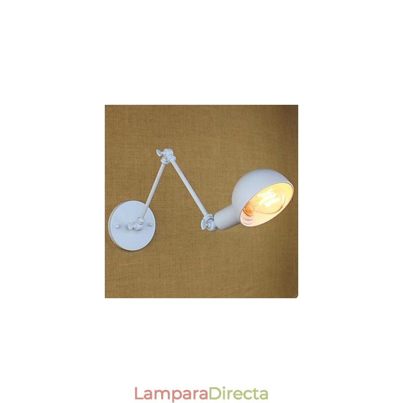 Lámpara de pared doble blanca para festivales, de hierro forjado y brazo largo