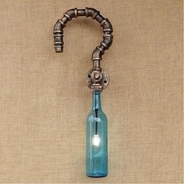 Lámpara de pared con diseño de botella de agua estilo viento industrial creativo de estilo retro americano