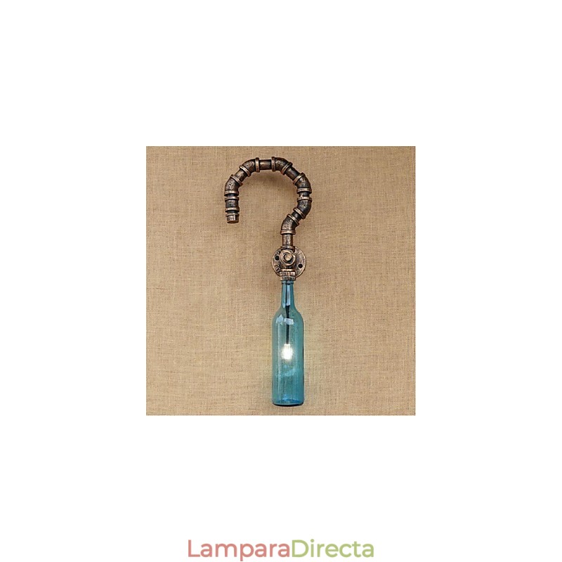 Lámpara de pared con diseño de botella de agua estilo viento industrial creativo de estilo retro americano