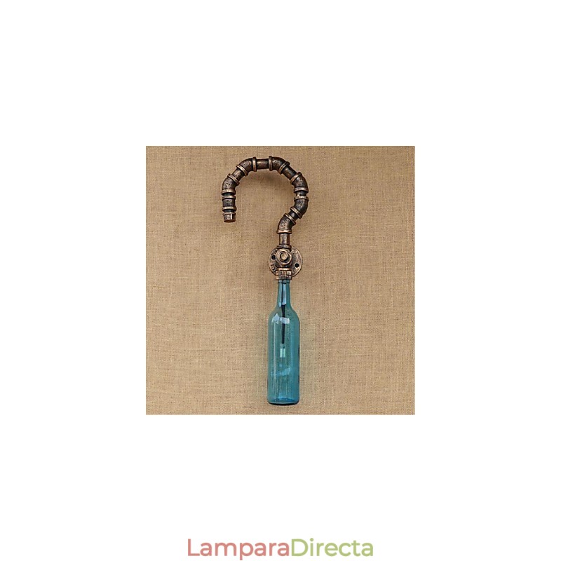 Lámpara de pared con diseño de botella de agua estilo viento industrial creativo de estilo retro americano