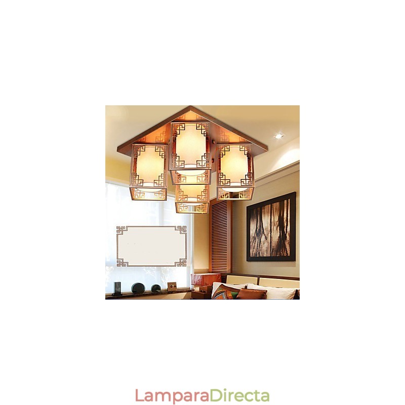 Lámparas de techo de hierro de estilo chino que crean un ambiente de iluminación.
