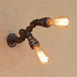 Apliques de pared con luz ambiental con pintura rústica tipo cabaña