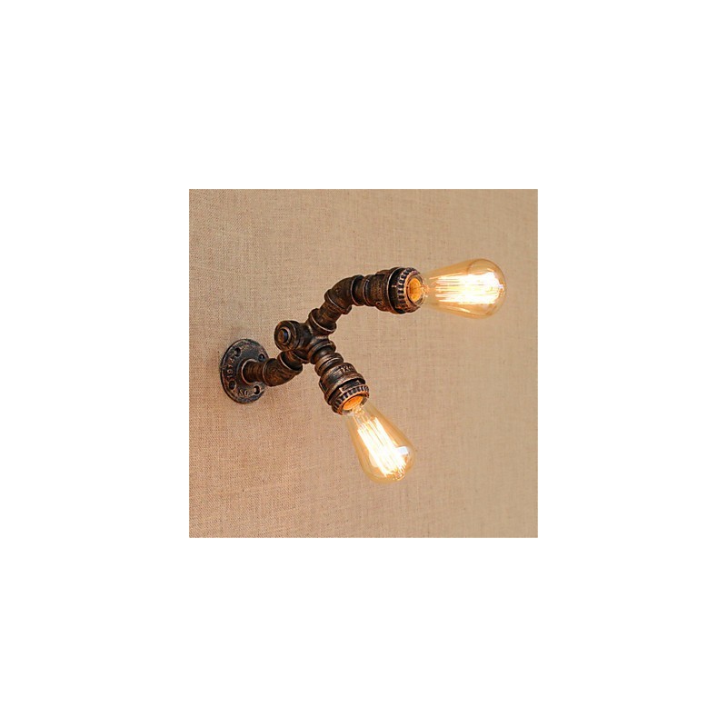 Apliques de pared con luz ambiental con pintura rústica tipo cabaña