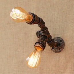 Apliques de pared con luz ambiental con pintura rústica tipo cabaña