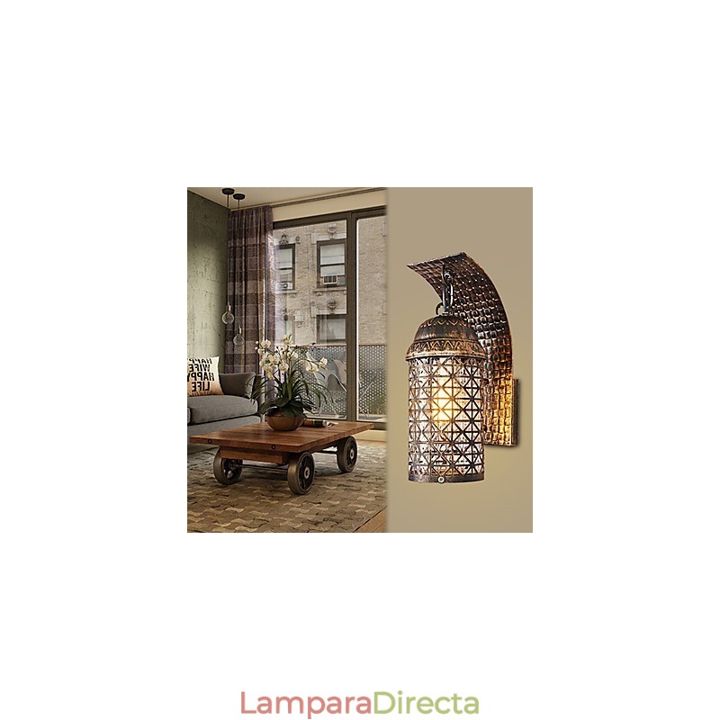Apliques de pared de estilo mini con pintura rústica tipo cabaña.