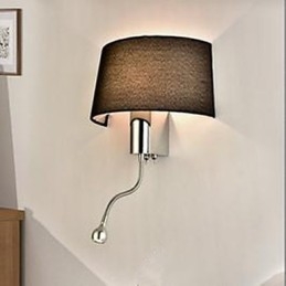 Lámpara de tela para pasillo de habitación de hotel, lámpara de noche con interruptor americano