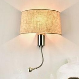 Lámpara de tela para pasillo de habitación de hotel, lámpara de noche con interruptor americano