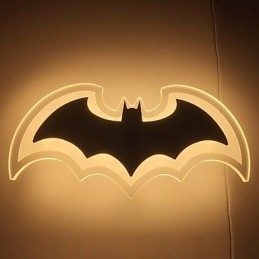 Lámpara de pared de acrílico moderna con forma de murciélago, lámpara de noche, apliques de pared, luces de pasillo