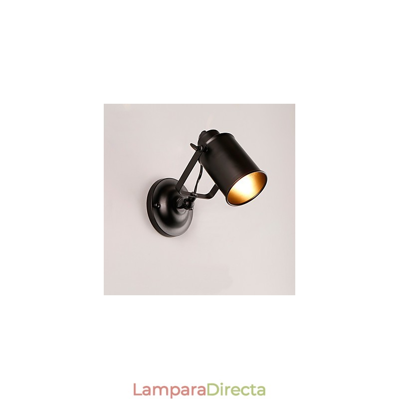 Aplique de pared vintage de metal negro para loft, para sala de estar, comedor, pasillo, cafetería, bar, lámpara de pared.