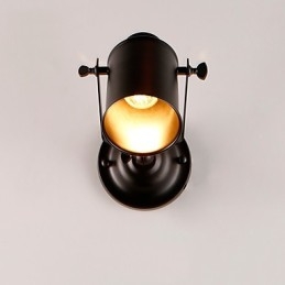 Aplique de pared vintage de metal negro para loft, para sala de estar, comedor, pasillo, cafetería, bar, lámpara de pared.