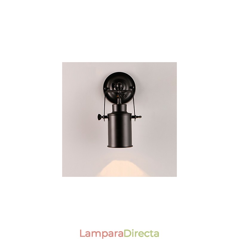Aplique de pared vintage de metal negro para loft, para sala de estar, comedor, pasillo, cafetería, bar, lámpara de pared.