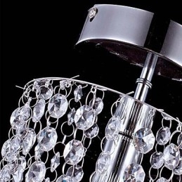 Lámpara de araña moderna de cristal K9 transparente, cromada, de 1 luz y 1 bombilla
