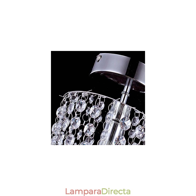 Lámpara de araña moderna de cristal K9 transparente, cromada, de 1 luz y 1 bombilla