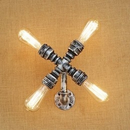 Aplique de pared con luz ambiental de brazo oscilante con pintura retro campestre