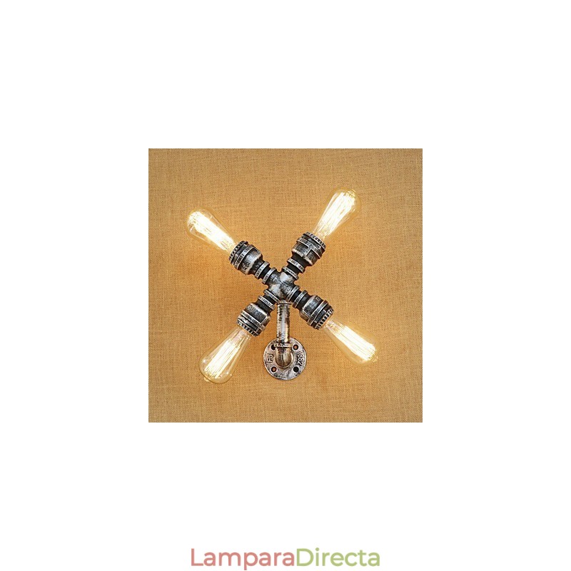 Aplique de pared con luz ambiental de brazo oscilante con pintura retro campestre
