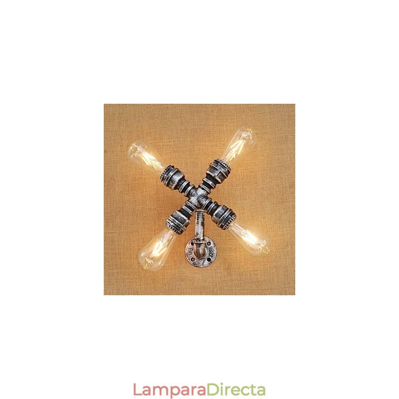 Aplique de pared con luz ambiental de brazo oscilante con pintura retro campestre