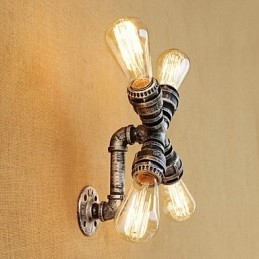 Aplique de pared con luz ambiental de brazo oscilante con pintura retro campestre