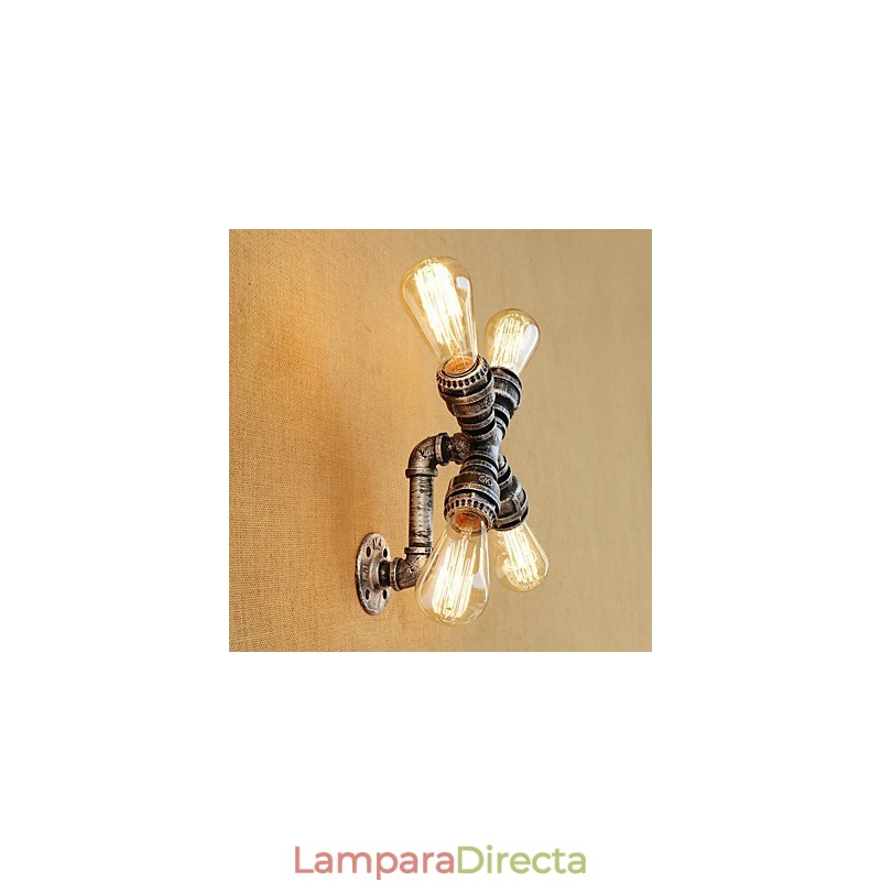 Aplique de pared con luz ambiental de brazo oscilante con pintura retro campestre