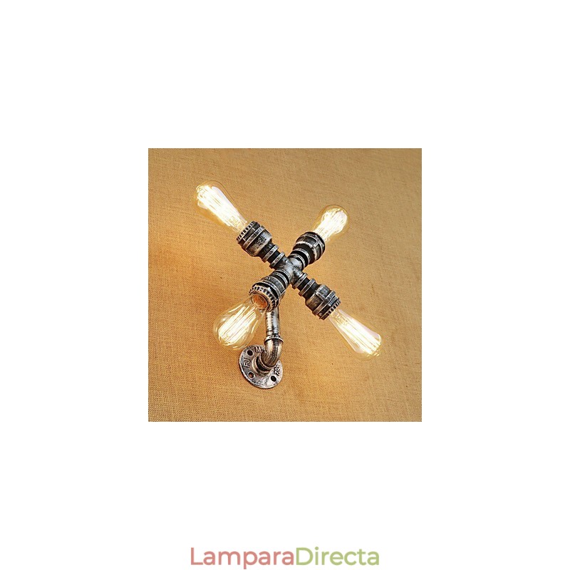 Aplique de pared con luz ambiental de brazo oscilante con pintura retro campestre