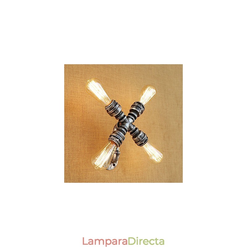 Aplique de pared con luz ambiental de brazo oscilante con pintura retro campestre