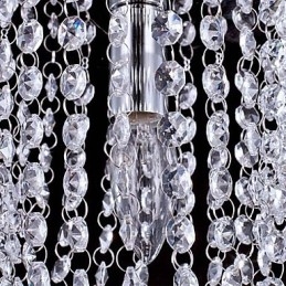 Lámpara de araña moderna de cristal K9 transparente, cromada, de 1 luz y 1 bombilla
