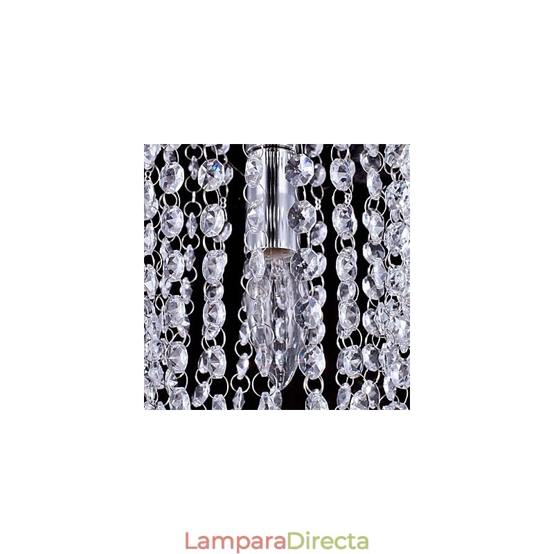 Lámpara de araña moderna de cristal K9 transparente, cromada, de 1 luz y 1 bombilla