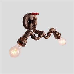Lámparas de pared de tubo industriales vintage, luces creativas, iluminación decorativa para restaurante, cafetería y bar, con acabado pintado de 2 luces.