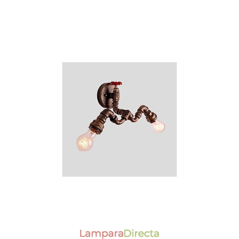 Lámparas de pared de tubo industriales vintage, luces creativas, iluminación decorativa para restaurante, cafetería y bar, con acabado pintado de 2 luces.