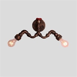 Lámparas de pared de tubo industriales vintage, luces creativas, iluminación decorativa para restaurante, cafetería y bar, con acabado pintado de 2 luces.