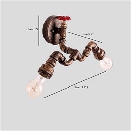 Lámparas de pared de tubo industriales vintage, luces creativas, iluminación decorativa para restaurante, cafetería y bar, con acabado pintado de 2 luces.