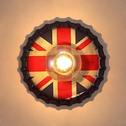 Aplique de pared con luz ambiental de estilo mini, con pintura rústica clásica tradicional de estilo campestre.