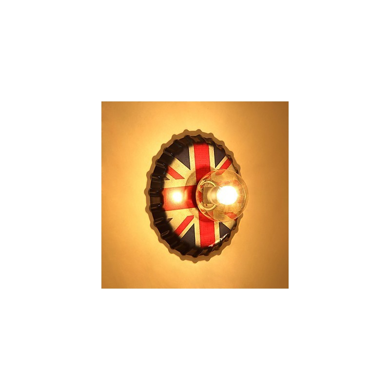 Aplique de pared con luz ambiental de estilo mini, con pintura rústica clásica tradicional de estilo campestre.