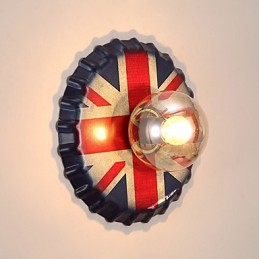 Aplique de pared con luz ambiental de estilo mini, con pintura rústica clásica tradicional de estilo campestre.
