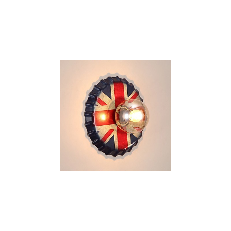 Aplique de pared con luz ambiental de estilo mini, con pintura rústica clásica tradicional de estilo campestre.