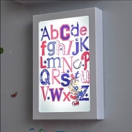 Pintura contemporánea moderna integrada para apliques de pared con luz ambiental.