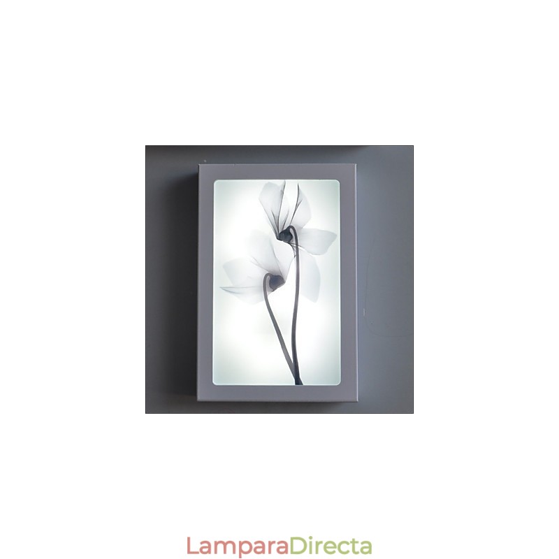 Pintura contemporánea moderna integrada para apliques de pared con luz ambiental.