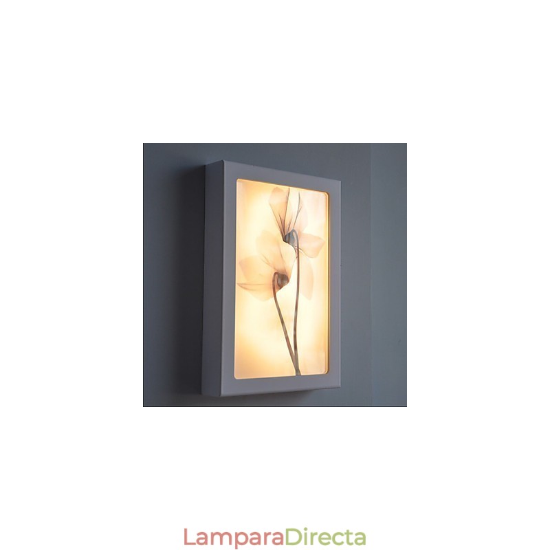 Pintura contemporánea moderna integrada para apliques de pared con luz ambiental.