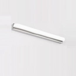 Lámpara de pared moderna y contemporánea integrada en cromo para iluminación ambiental de baño.