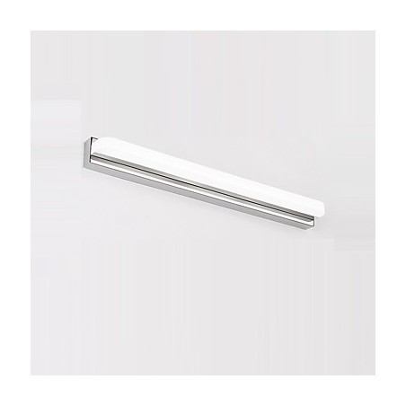 Lámpara de pared moderna y contemporánea integrada en cromo para iluminación ambiental de baño. Lámpara de pared moderna y contemporánea integrada en cromo para iluminación ambiental de baño.