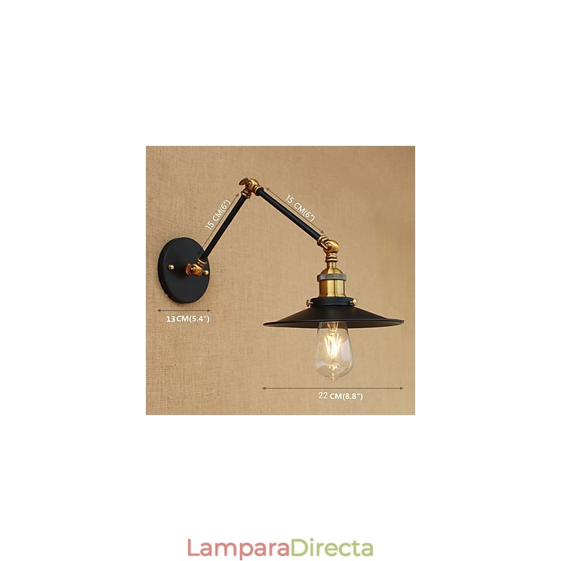 Aplique de pared de latón vintage industrial, lámpara de pared, iluminación para el hogar, decoración de interiores, aplique de pared