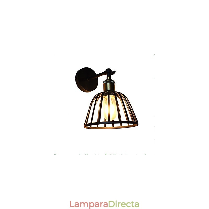 Lámpara de pared de acero pintado con luz, estilo café americano negro tonto, decoración retro, lámpara de sable de luz para pared