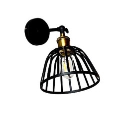 Lámpara de pared de acero pintado con luz, estilo café americano negro tonto, decoración retro, lámpara de sable de luz para pared