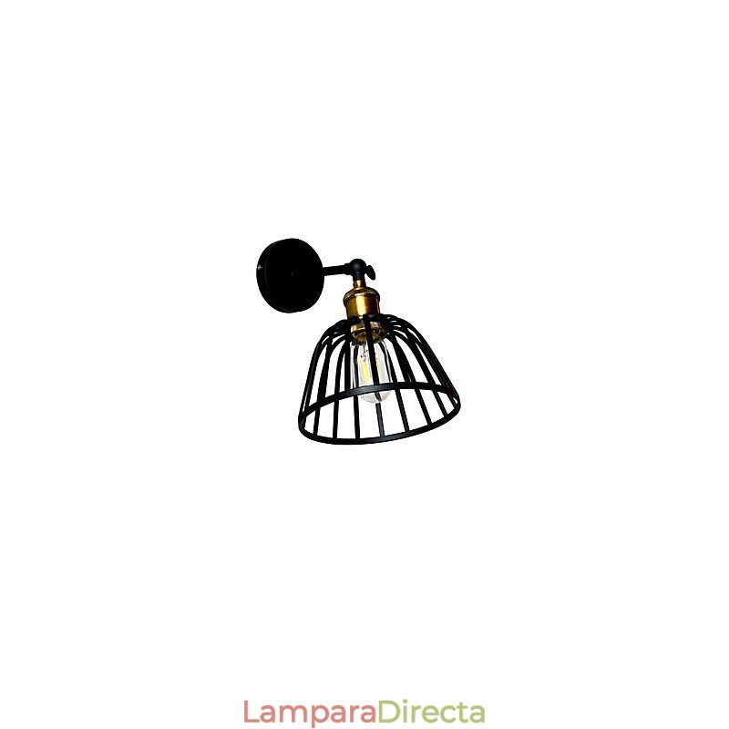 Lámpara de pared de acero pintado con luz, estilo café americano negro tonto, decoración retro, lámpara de sable de luz para pared