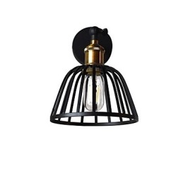 Lámpara de pared de acero pintado con luz, estilo café americano negro tonto, decoración retro, lámpara de sable de luz para pared