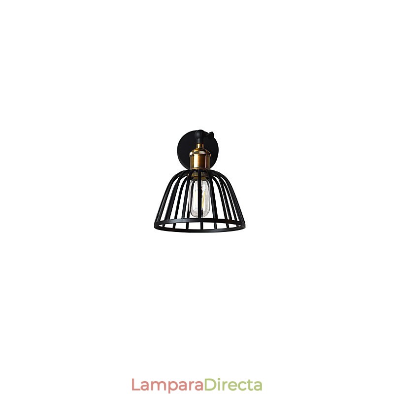 Lámpara de pared de acero pintado con luz, estilo café americano negro tonto, decoración retro, lámpara de sable de luz para pared