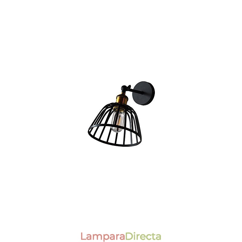 Lámpara de pared de acero pintado con luz, estilo café americano negro tonto, decoración retro, lámpara de sable de luz para pared